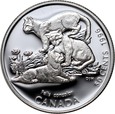 3. Kanada, Elżbieta II, zestaw 4 x 50 centów 1996, Zwierzęta, PROOF