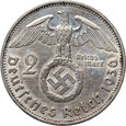 Niemcy, III Rzesza, 2 marki 1936 E, Paul von Hindenburg