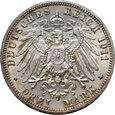 Niemcy, Wirtembergia, Wilhelm II, 3 marki 1911 F, Srebrne Gody