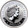 9. Australia, Elżbieta II, 1 dolar 2000, Rok Smoka, 1 Oz Ag999
