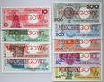 Polska, III RP, Warszawa, zestaw 9 banknotów 1.03.1990