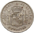 64. Hiszpania, Alfons XIII, 5 peset 1889 MPM