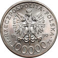 66. Polska, 100000 złotych 1990, Solidarność Typ C, 1 Oz Ag999