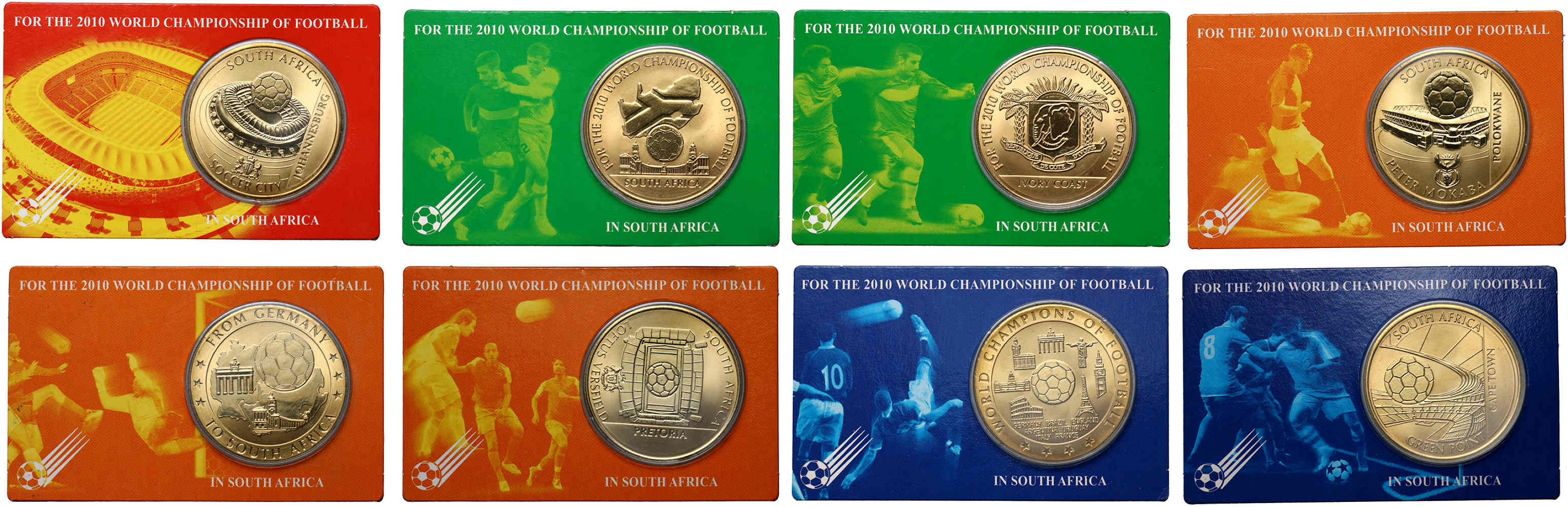1. RPA, zestaw 8 medali 2010, World Championship of Football