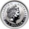 11. Australia, Elżbieta II, 1 dolar 2003, Rok Kozy, 1 Oz Ag999