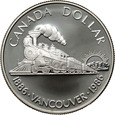 45. Kanada, Elżbieta II, dolar 1986, 100 Lat Vancouver, PROOF