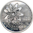 Polska, III RP, 20 złotych 1998, Odkrycie Polonu i Radu