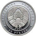 26. Białoruś, 20 rubli 2007, Wilk, 1 Oz Ag999