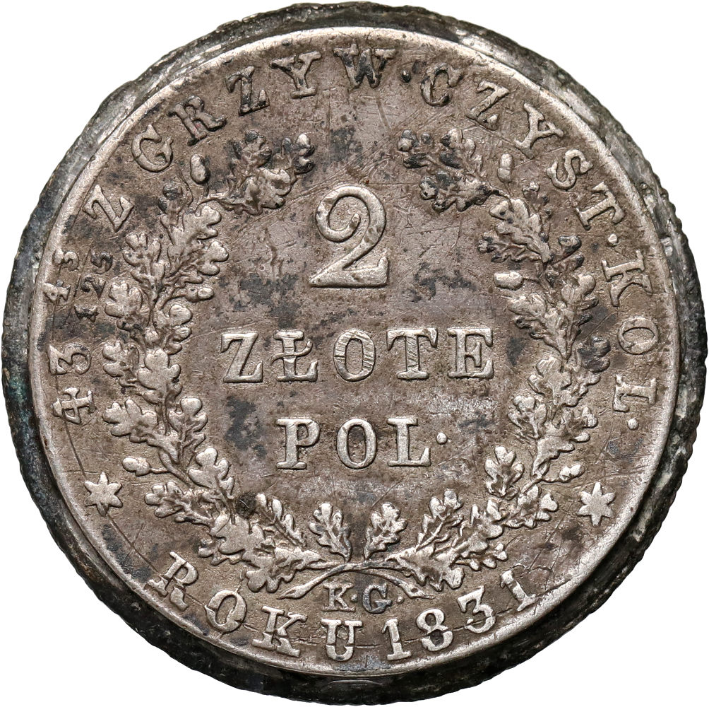 21. Królestwo Polskie, Powstanie Listopadowe, 2 złote 1831 KG