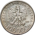 29. Polska, 100000 złotych 1990, Solidarność Typ C, 1 Oz Ag999