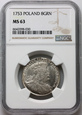 August III, dwuzłotówka 1753 - 8 GR, Lipsk, NGC MS63, PIĘKNA