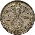 221. Niemcy, III Rzesza, 2 marki 1936 D, Paul von Hindenburg, #V23