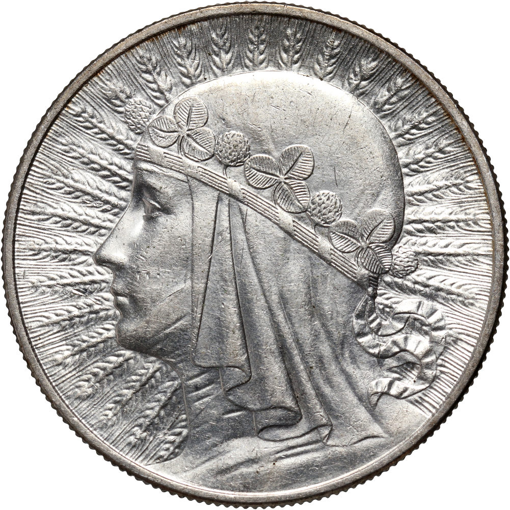 17. II RP, 10 złotych 1933, Głowa Kobiety