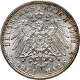 8. Niemcy, Bawaria, Otto, 3 marki 1911 D, 90. Urodziny Luitpolda