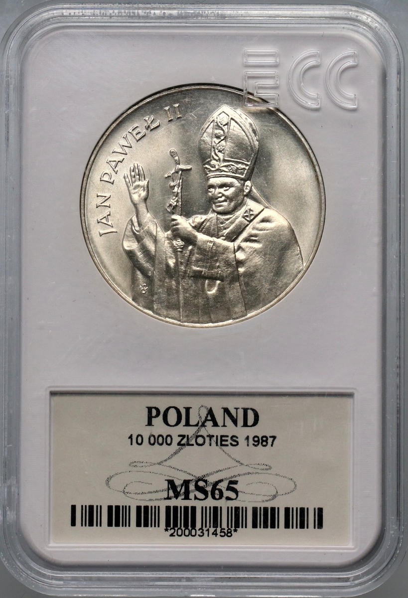 36. PRL, 10000 złotych 1987, Jan Paweł II, GCN MS65