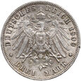 22. Niemcy, Wirtembergia, Wilhelm II, 3 marki 1909 F
