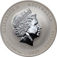 Australia, Elżbieta II, 1 dolar 2017 P, Rok Koguta, 1 Oz Ag999