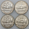3. Polska, II RP, zestaw 4 x 2 złote 1936, Żaglowiec