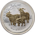 3. Australia, Elżbieta II, 1 dolar 2015 P, Rok Kozy, 1 Oz Ag999