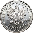 Polska, 100000 złotych 1990, Solidarność Typ A, 1 Oz Ag999