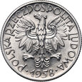 39. Polska, PRL, 5 złotych 1958, Rybak, cienka cyfra 8