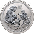 2. Australia, Elżbieta II, 1 dolar 2016 P, Rok Małpy, 1 Oz Ag999