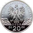 Polska, III RP, 20 złotych 2008, Sokół Wędrowny