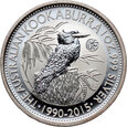 19. Australia, Elżbieta II, dolar 2015 P25 F15 Kookaburra, 1 Oz Ag999