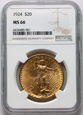 USA, 20 dolarów 1924, Filadalfia, NGC MS66, #LK
