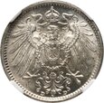 Niemcy, Wilhelm II, 1 marka 1914 D, NGC MS66