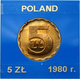 Polska, PRL, 5 złotych 1980, stempel lustrzany