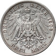 4. Niemcy, Badenia, Fryderyk II, 3 marki 1908 G
