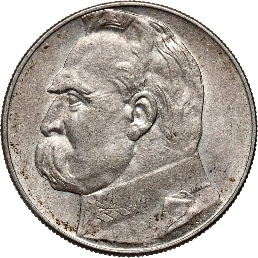 56.  II RP, 10 złotych 1934, Józef Piłsudski, rzadszy rocznik