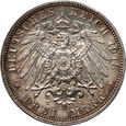 123. Niemcy, Saksonia, Fryderyk August III, 3 marki 1913 E