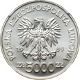 Polska, PRL, 5000 złotych 1989, Westerplatte, NGC PF67