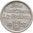 99. Wolne Miasto Gdańsk, 1/2 guldena 1927, rzadki rocznik