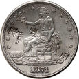 USA, Trade Dollar 1874 S, San Francisco, kontramarkowany