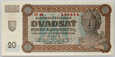 Słowacja, 20 koron 1939, Specimen, seria Cf 48