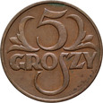 35. Polska, II RP, 5 groszy 1930, rzadki rocznik