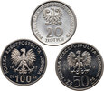 21. Polska, PRL, zestaw 3 monet, Stempel Lustrzany