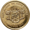 32. Wybrzeże Kości Słoniowej, 1500 franków 2007, złoto