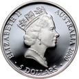 12. Australia, Elżbieta II, 5 dolarów 2000 P, Sydney 2000, #AR