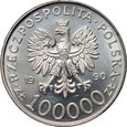 Polska, 100000 złotych 1990, Solidarność Typ A, 1 Oz Ag999