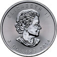 39. Kanada, Elżbieta II, 5 dolarów 2014, Liść Klonu, 1 Oz Ag999