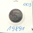 H628. POLSKA 5 ZŁ, 1989