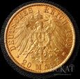 Złota moneta 20 Marek 1909 r. 