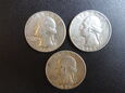 Lot. 3 sztuk monet  25 centów 1956,1962,1964 rok.