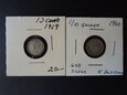 Lot. monet 1/10 guldena 1960 r. i 10 cents 1919 r.