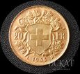 Złota moneta 20 Franków 1935 r -  HELVETIA - Szwajcaria. 
