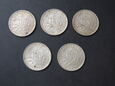 Lot 5 szt. monet 2 Franki 1914, 1917, 1918 r. - Francja